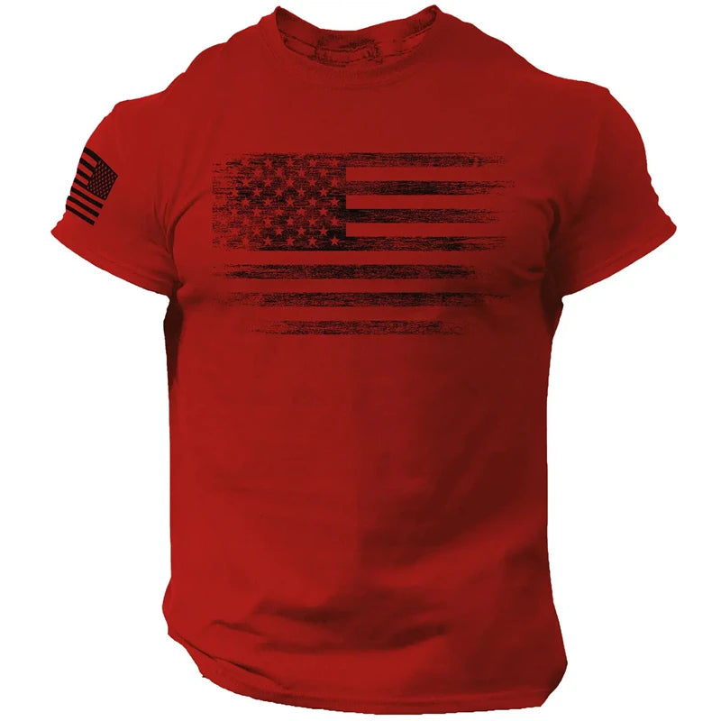 3D Print USA Flag Oversized T-Shirt