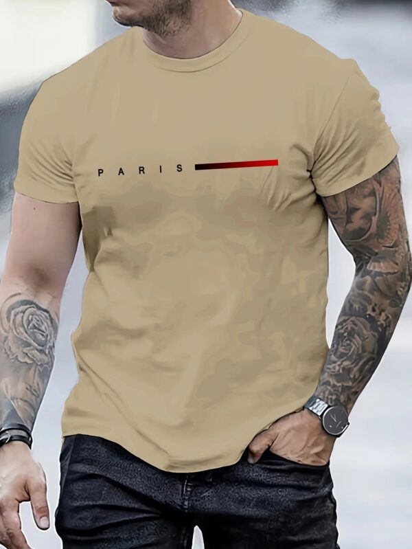 Cotton Paris Letter Print T-Shirt